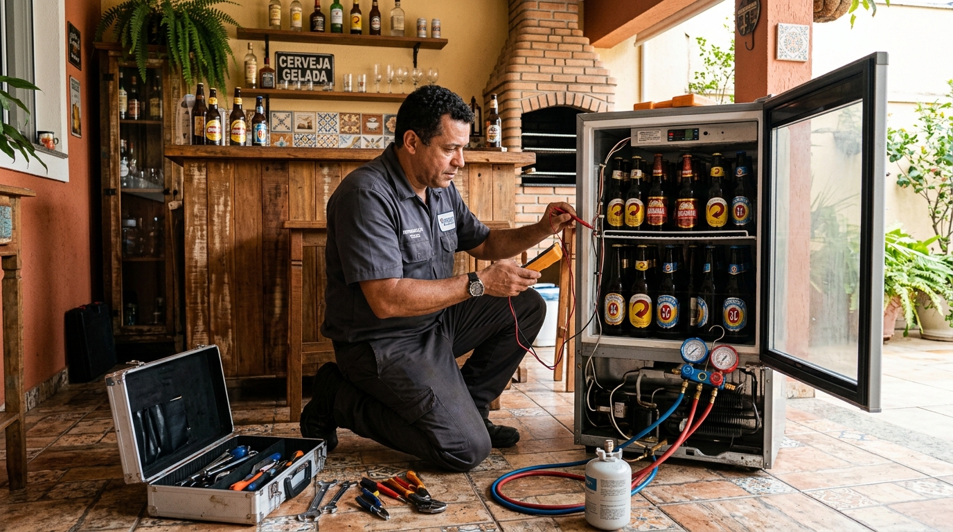 Aplicação de gás refrigerante em cervejeira atendida em Campinas‑SP